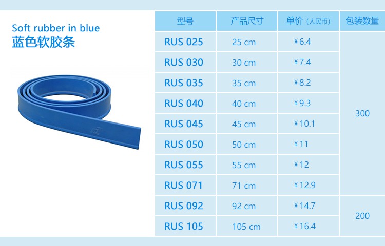 蓝色玻璃刮软胶条