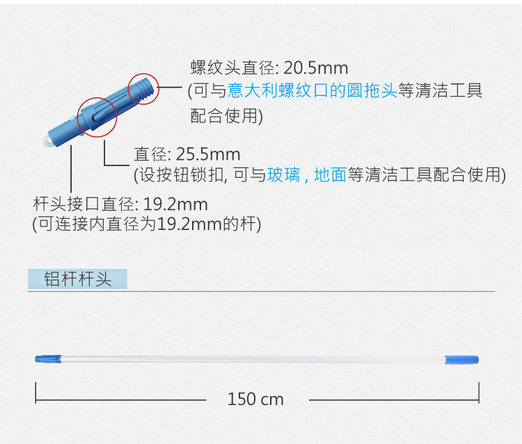 专业型快速锁平拖 配1条平拖布 红黄蓝绿四色可选